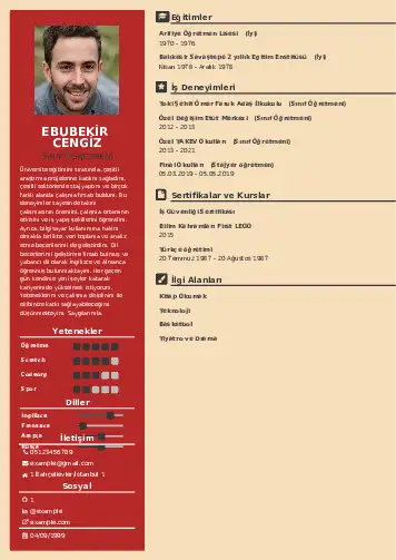 Sınıf Öğretmeni Cv Örnekleri cv indir